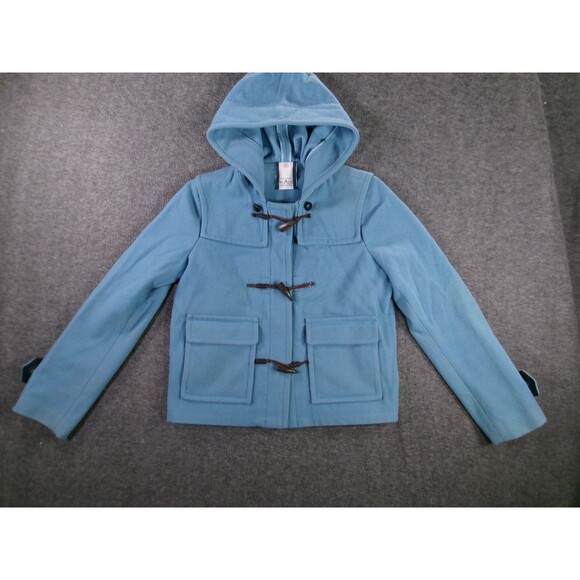 Polo Jeans Ralph Lauren Coat Women Large Blue Wool Duffel Toggle Vintage Outdoor - Picture 1 of 14